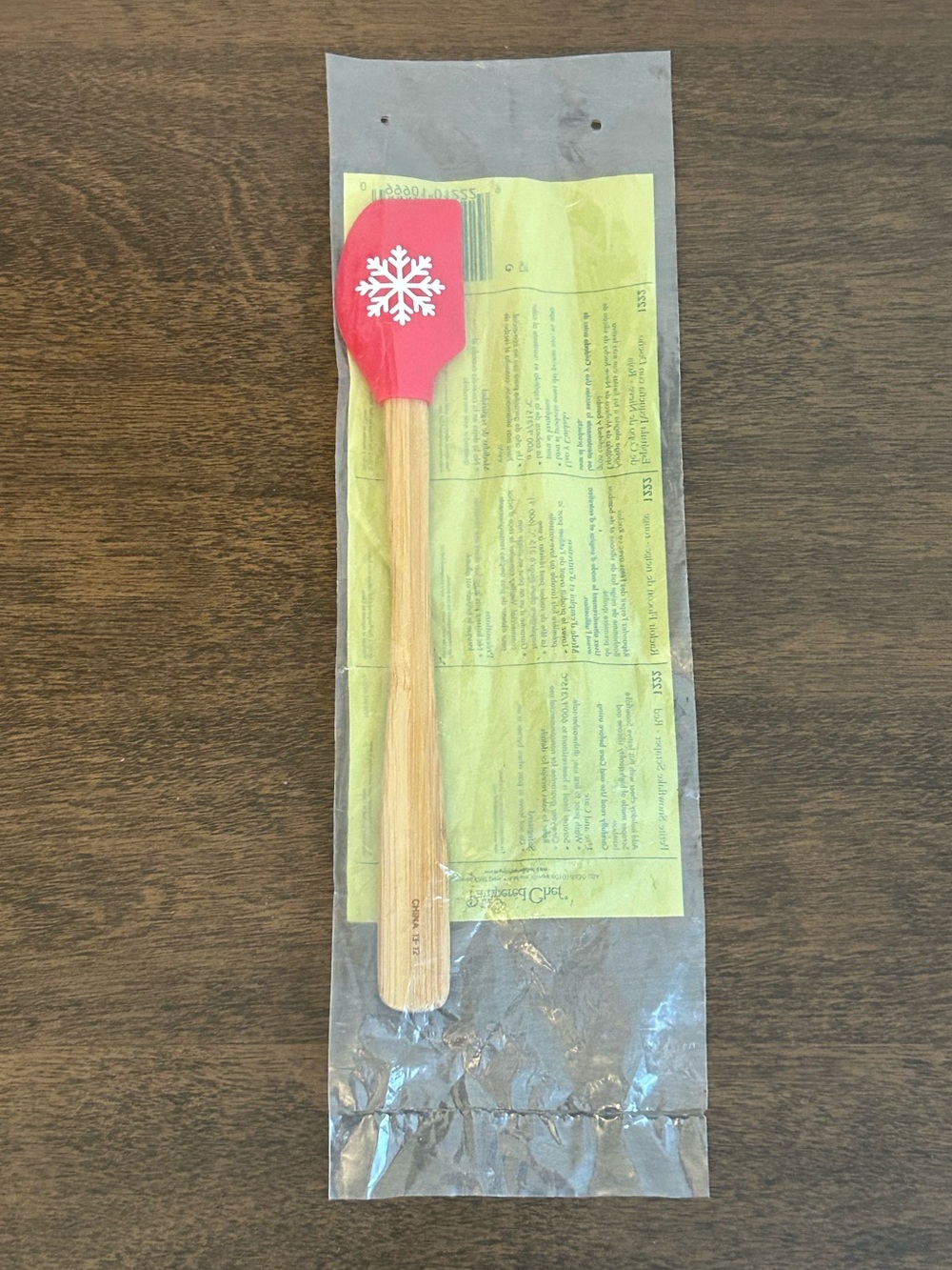 PAMPERED CHEF PETITE RED SNOWFLAKE SCRAPER #1222 NIP